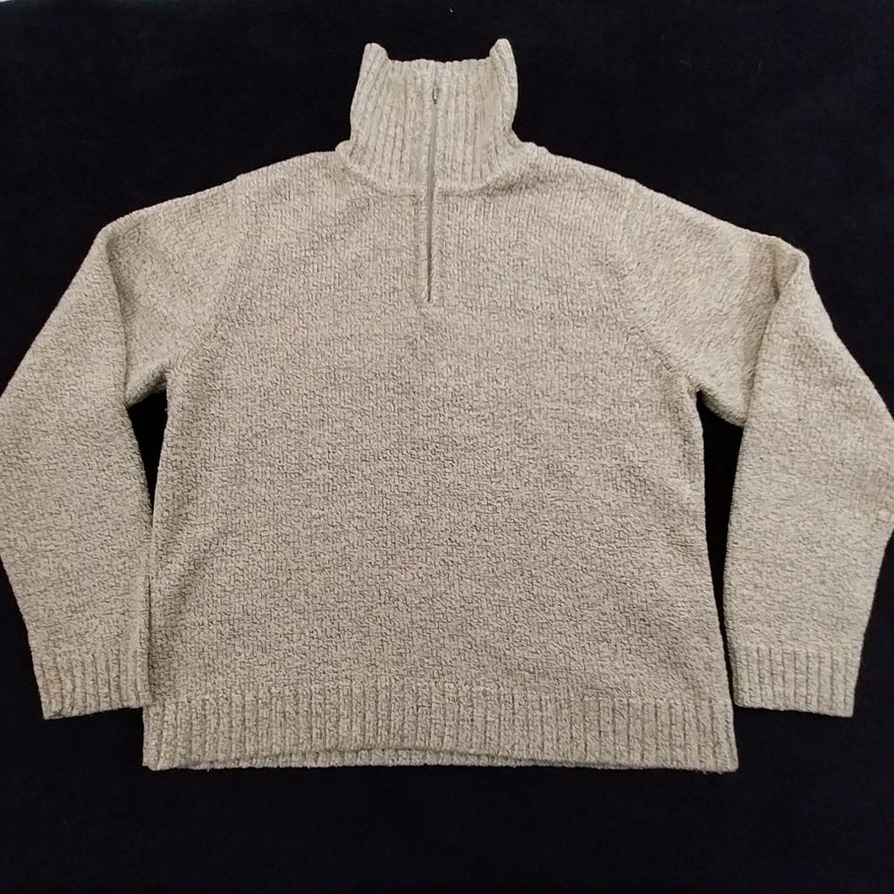 Carolyn‎ Taylor Sweater Size XL Brown Partial Zip Turtle Neck #1260